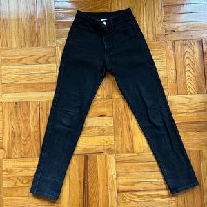 VTG Guess 90s Washed Black Denim High Rise Mom Cheeky Jeans Sz 23